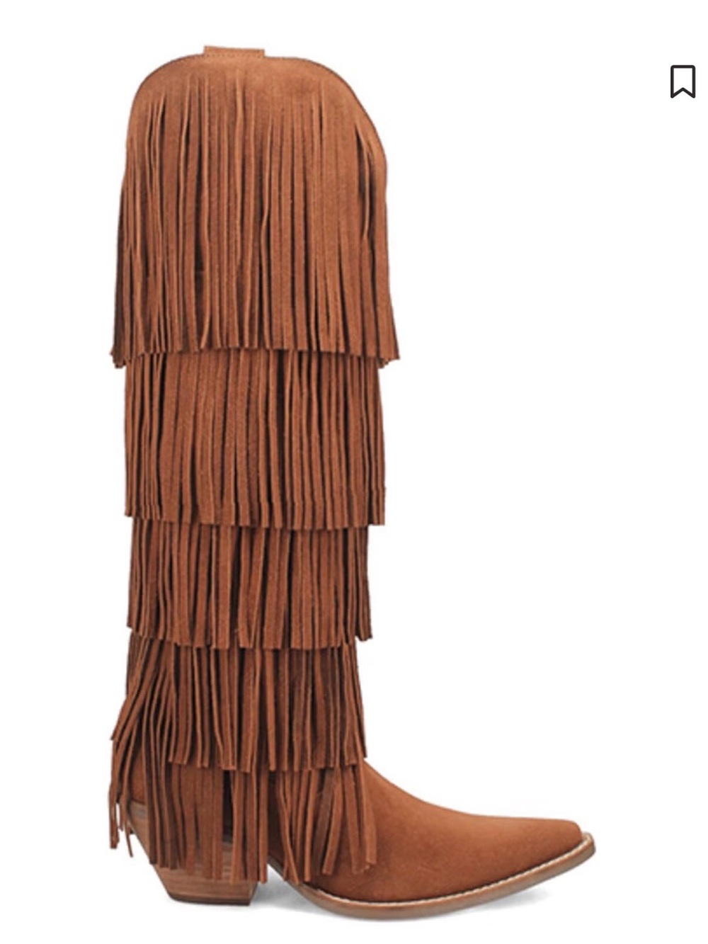 dingo Suede Over-the-Knee Fringe Boot - Tan NWB